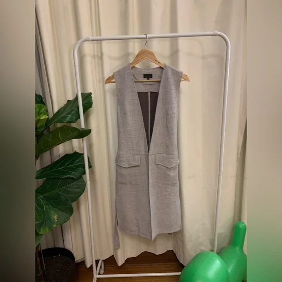 Topshop sz XS Suit vest with belt grey maroon - Picture 7 of 7